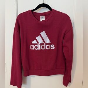 Adidas Red Crew Neck Cropped Sweater XS Women’s